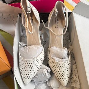 Alfani Women's Cream Perforated Heels